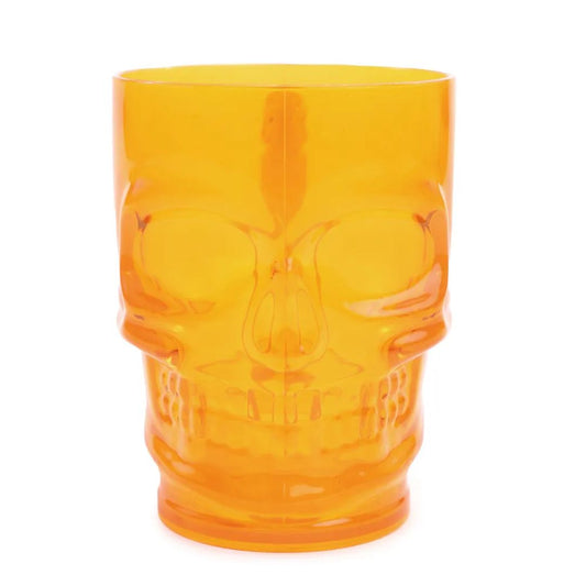 Conjunto de 4 Copos de Plástico Caveira - Shot Glasses Laranja