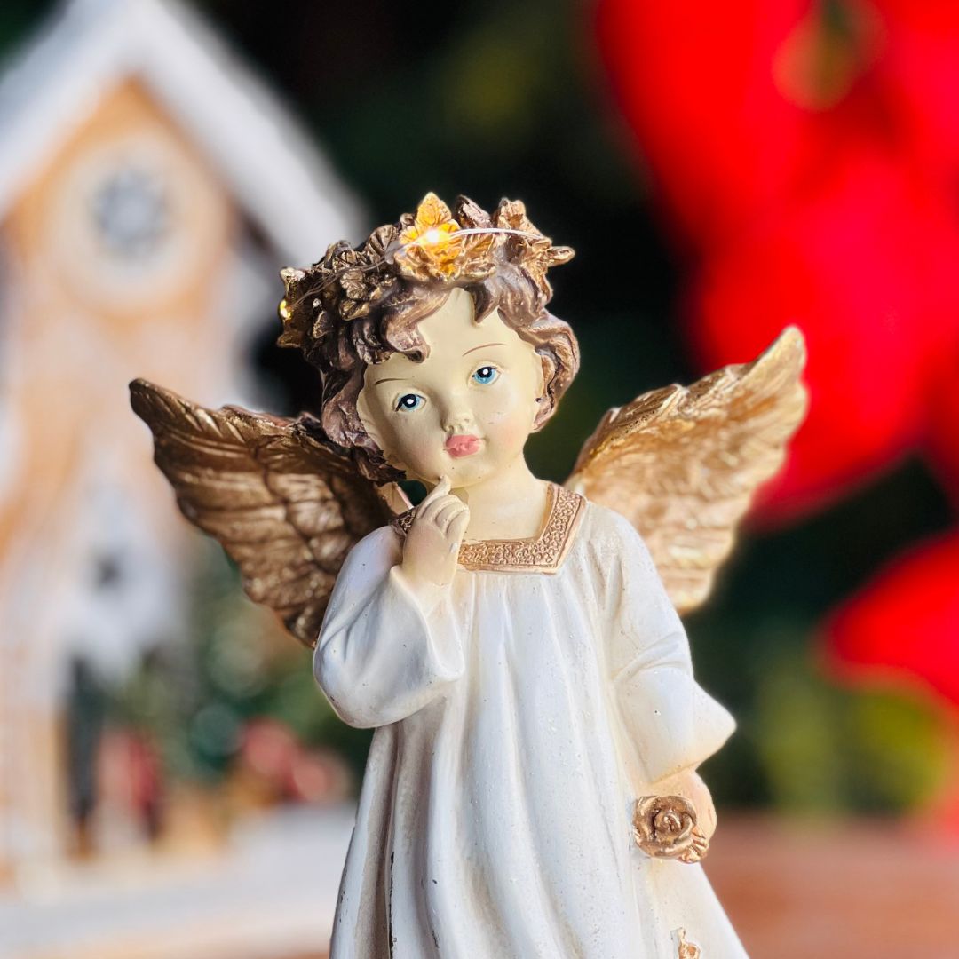 Anjo Decorativo Com Led - 20cm