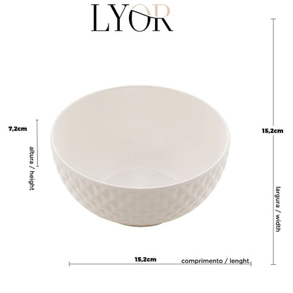 Bowl de Porcelana New Bone Diamond - Branco 15,2x7,2cm