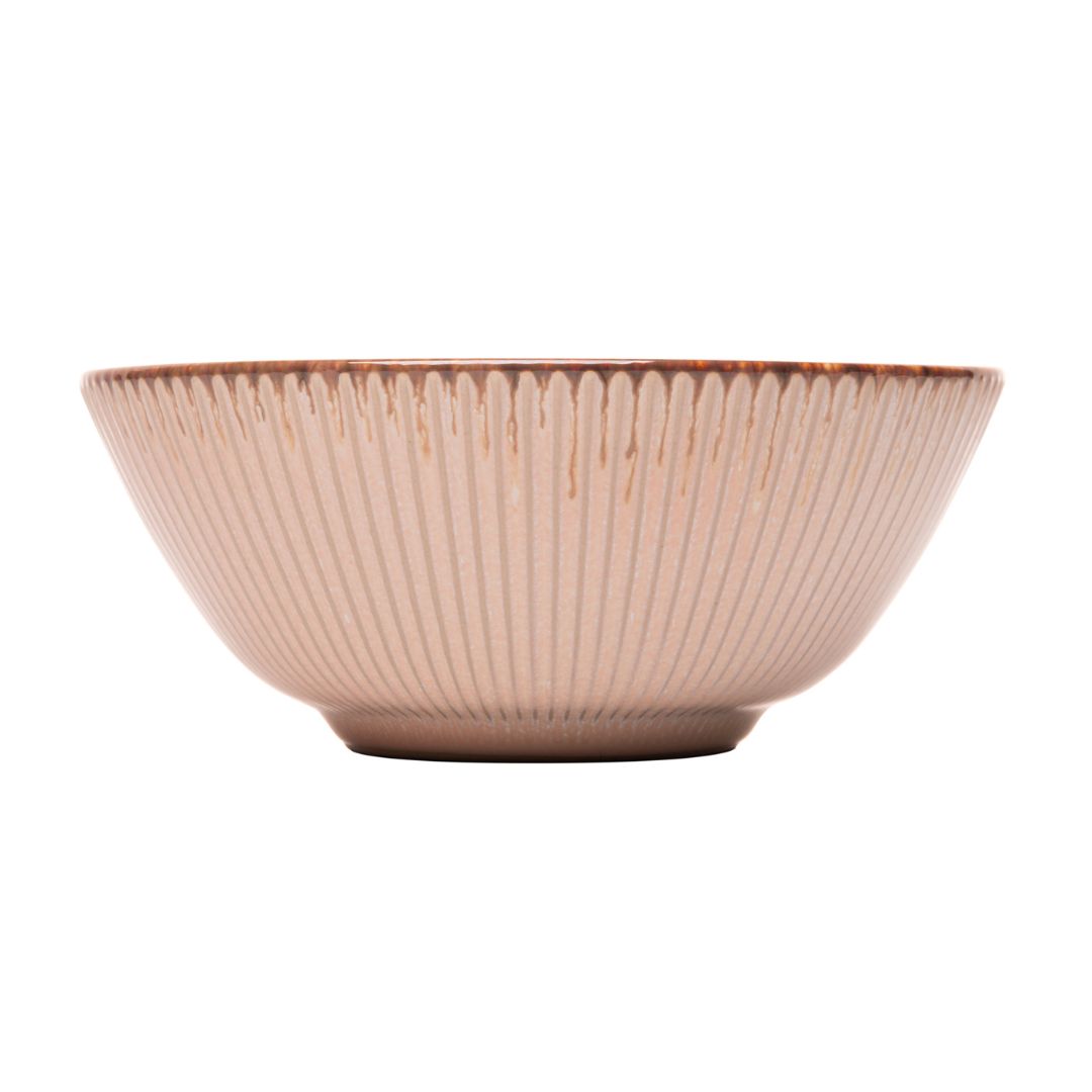 Bowl de Cerãmica Linear - Branco 16x7cm