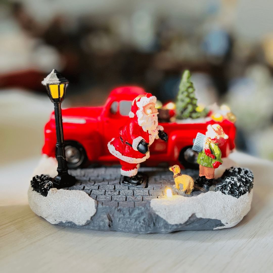 Carro Noel Natal colorido com Luzes 20x14x11cm