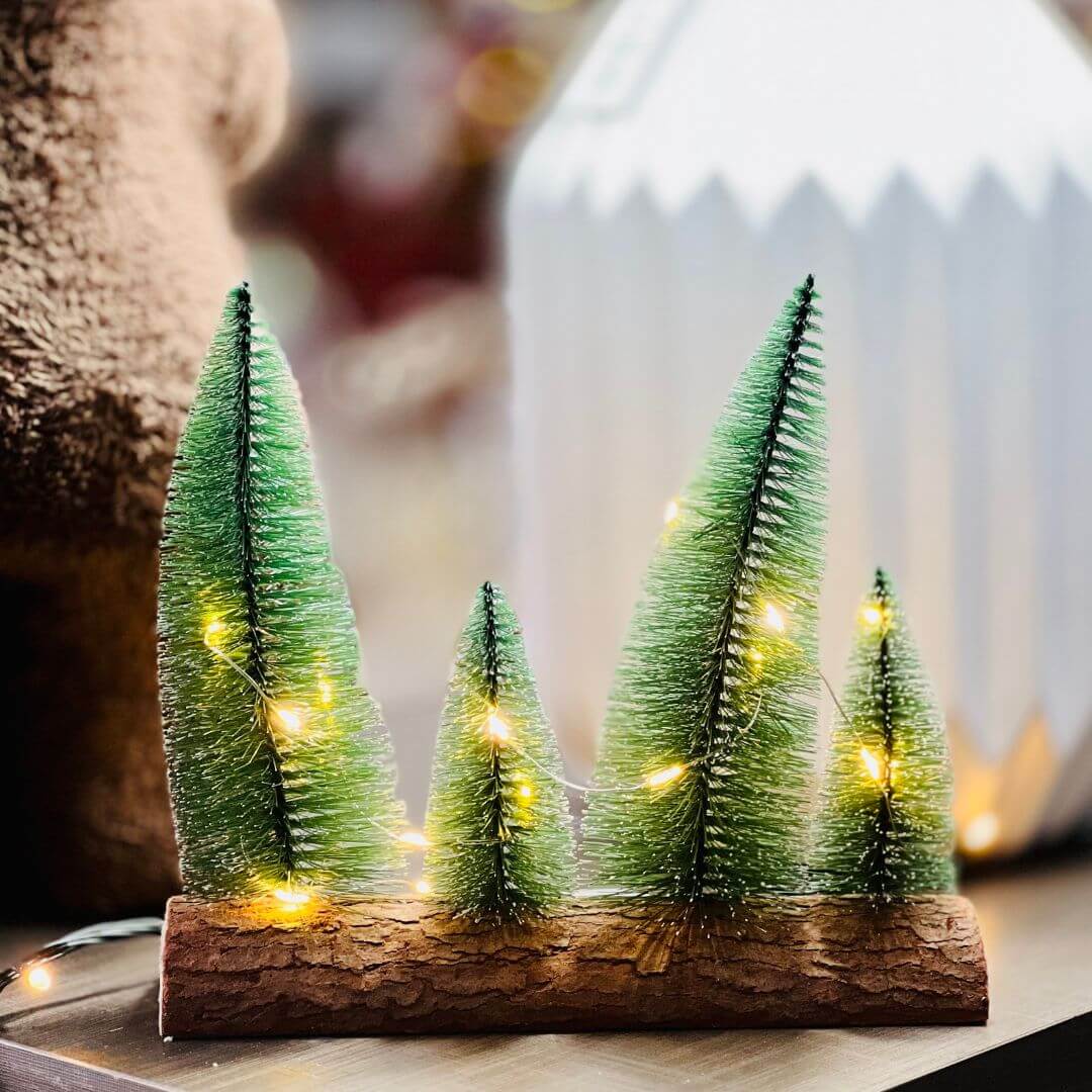 Mini Floresta de Natal Com Led - 20cm