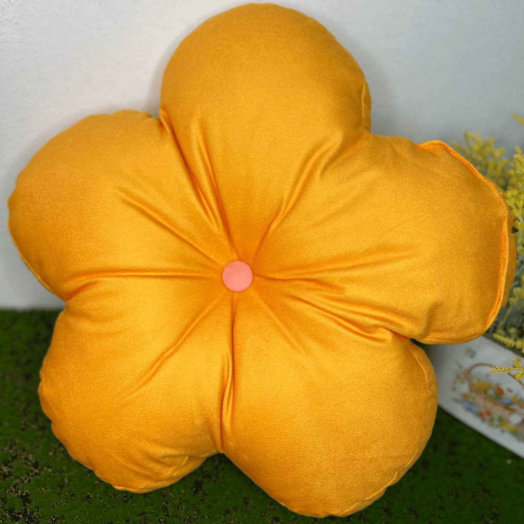 Almofada Dolce Formato Flor Amarelo 43x43cm