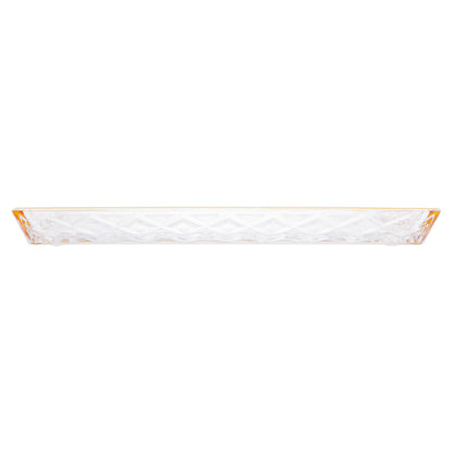 Travessa Cristal de Chumbo Com Fio de Ouro Deli Diamond 28,5x14,5x2cm