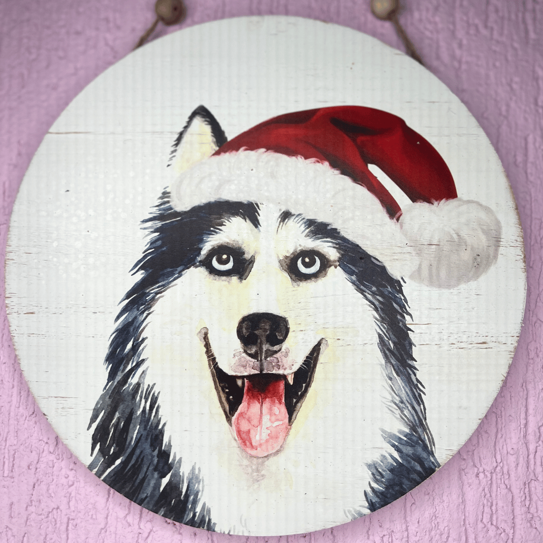 Adorno Pet Decorativo Cachorro Husky 30x30cm