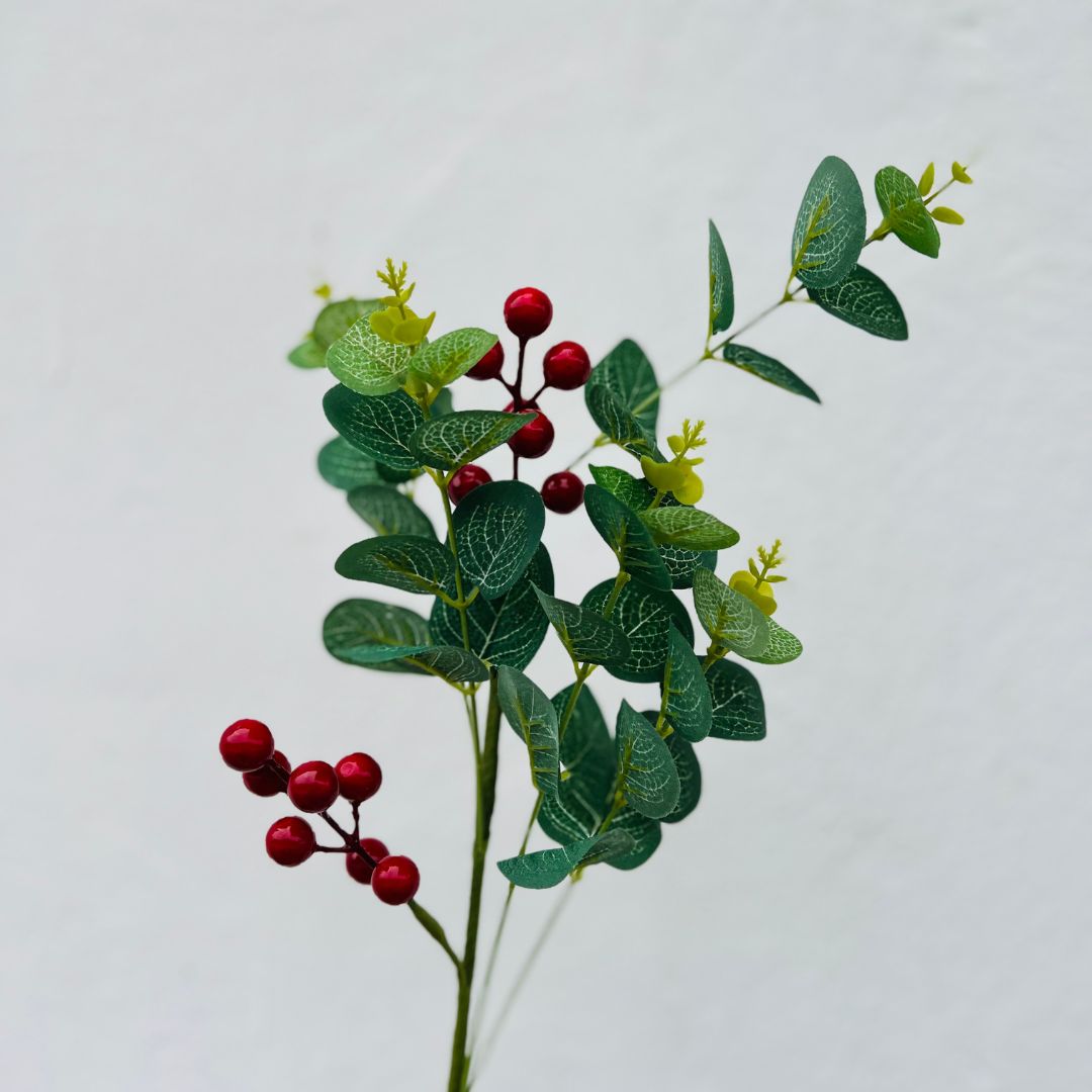 Galho Folha Eucalipto Berries - 54cm