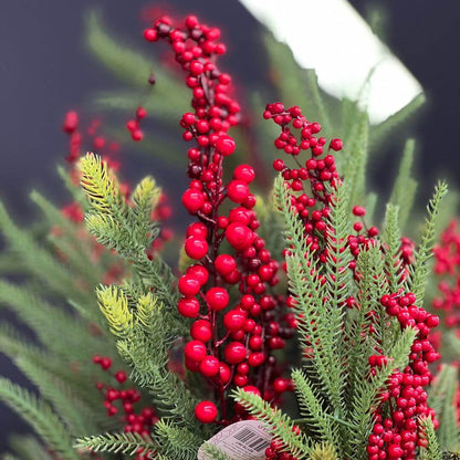 Galho Berries e Pinha Vermelho - 60cm