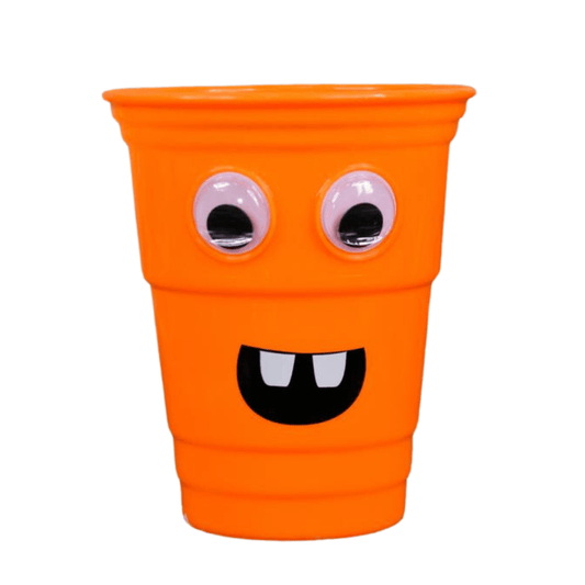 Copo de Plastico Happy Halloween Laranja 10x13cm