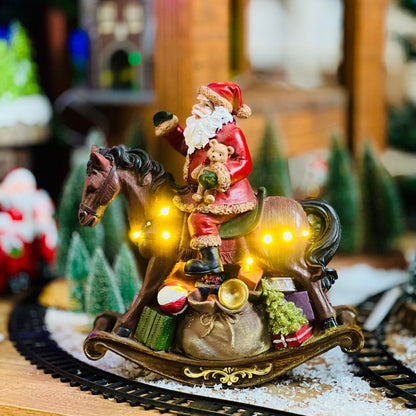 Enfeite Decorativo Cavalo de Natal Com Música e Led - 26x12,5x28cm