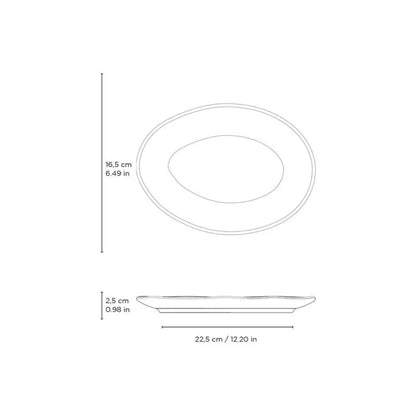 Prato Sobremesa Oval Orgânico Croco Verde de Cerâmica 22,5x2,5cm