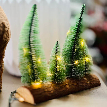 Mini Floresta de Natal Com Led - 20cm