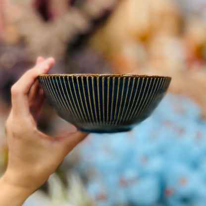 Bowl de Cerãmica Linear - Azul 16x7cm