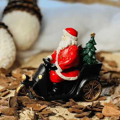 Papai Noel na Moto com Presentes - Decorativo de Resina