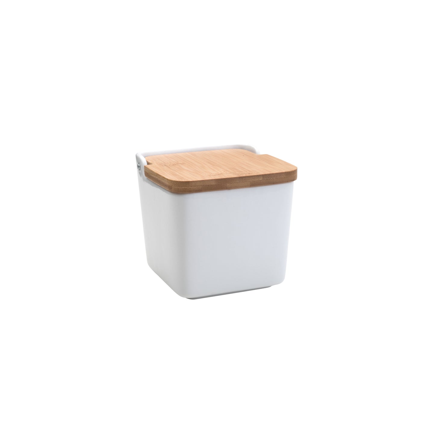 Saleiro de Mesa Cerâmica e Bambu Bianco 12x12cm