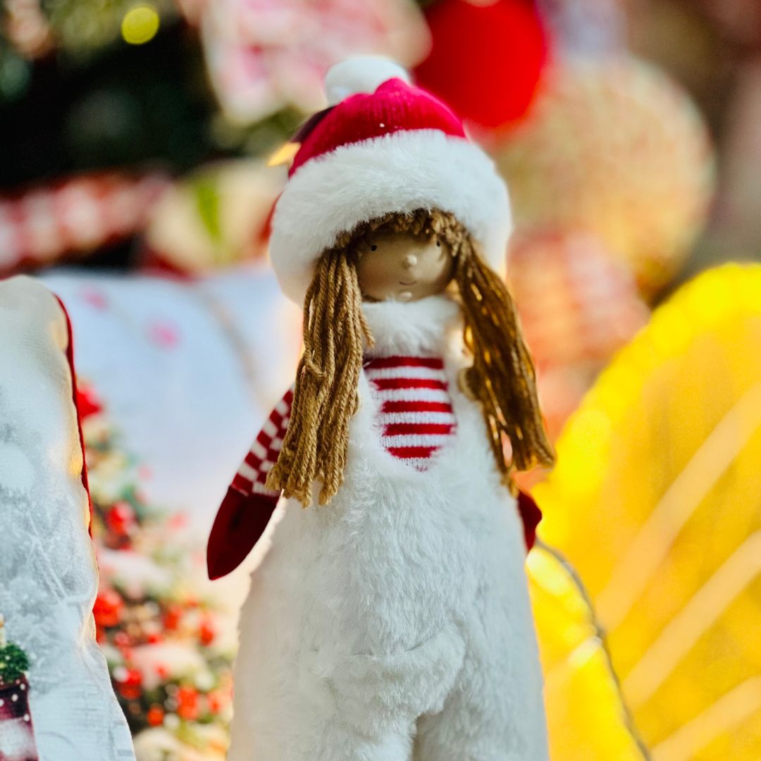 Boneca de Natal Menina em Pé - 43cm