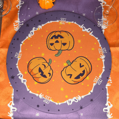 Conjunto 2 Capas para Sousplat Halloween Aboboras Encantadas 35x35cm