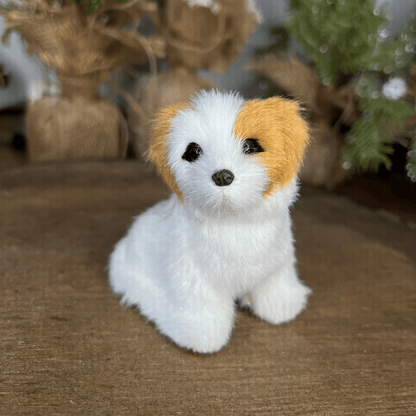 Cachorro Decorativo Branco Com Bege