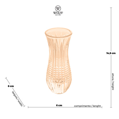 Vaso de Cristal Queen Ambar 15cm