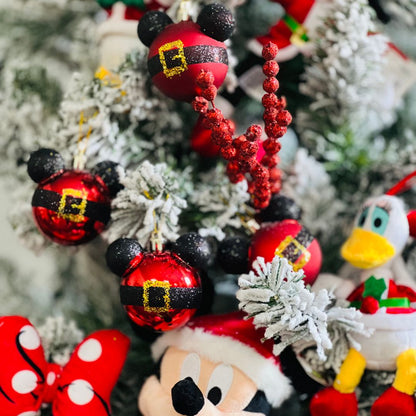 Caixa com 6 Bolas de Natal Roupa Do Mickey Disney 6cm