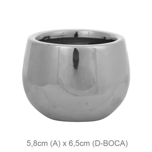 Vaso Ceramica Prata 5,8cm