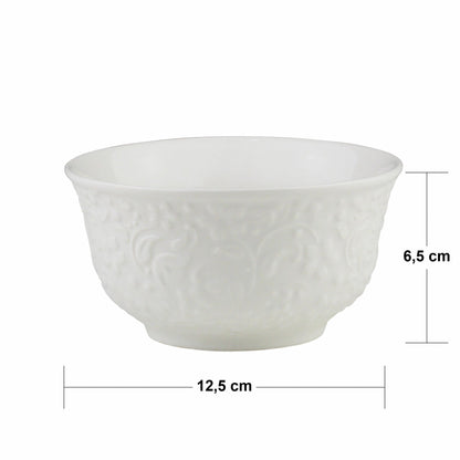 Bowl de Porcelana New Bone Flowers Branco 12,5x6,5cm