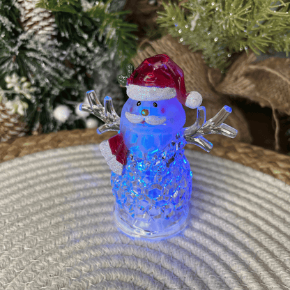 Boneco De Neve Acrilico Com Led 19x5x5cm