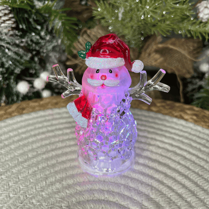 Boneco De Neve Acrilico Com Led 19x5x5cm