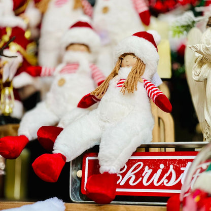 Boneca de Natal Menina Sentada - 40cm