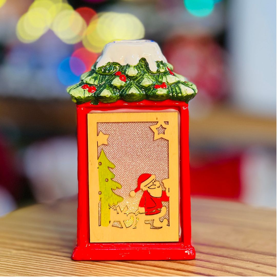 Lanterna de Natal Decorativa Com Led - 16cm