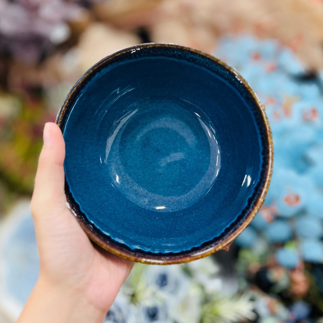 Bowl de Cerãmica Linear - Azul 16x7cm