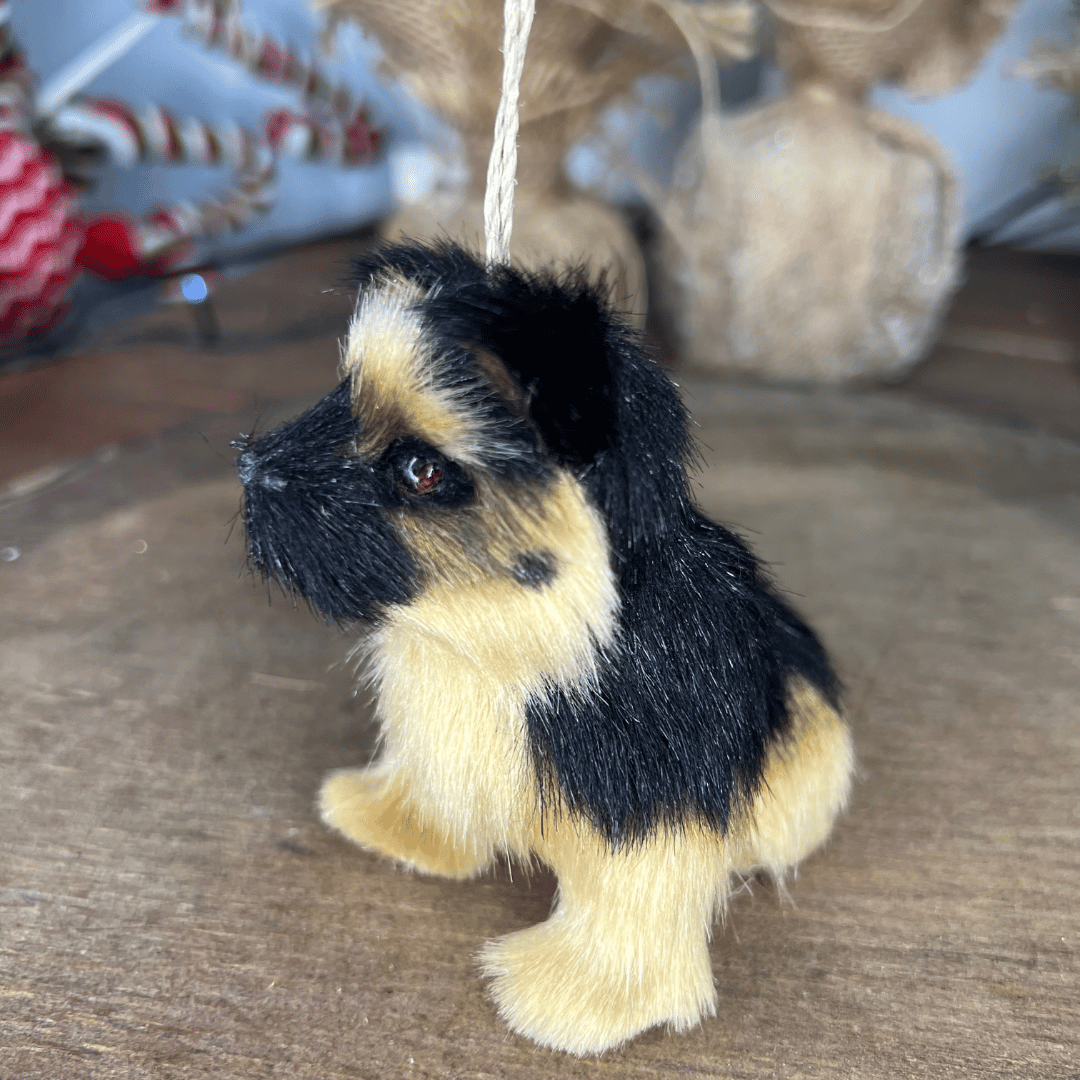 Cachorro Decorativo Bege Com Preto