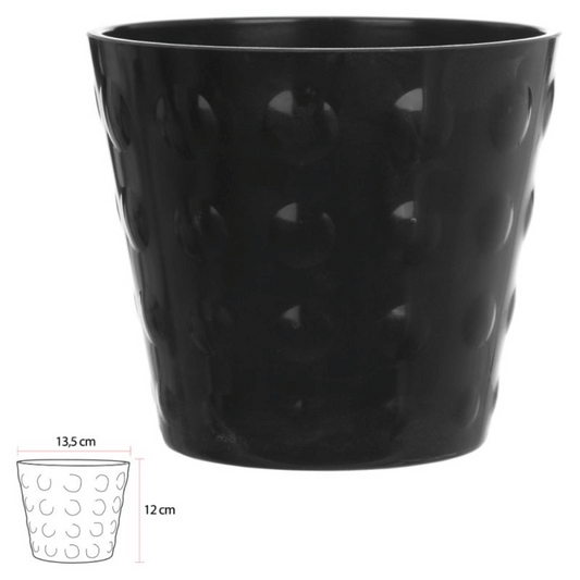 Vaso Melamina Preto 12cm