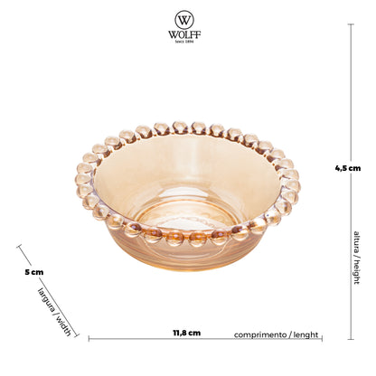 Conjunto de 4 Bowls Pearl na cor Âmbar