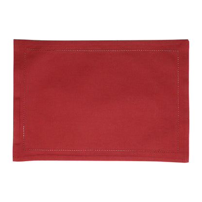 Jogo Americano 2 Peças Ponto Ajour Algodao Vermelho 45x33cm