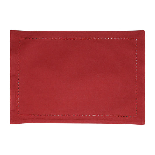 Jogo Americano 2 Peças Ponto Ajour Algodao Vermelho 45x33cm