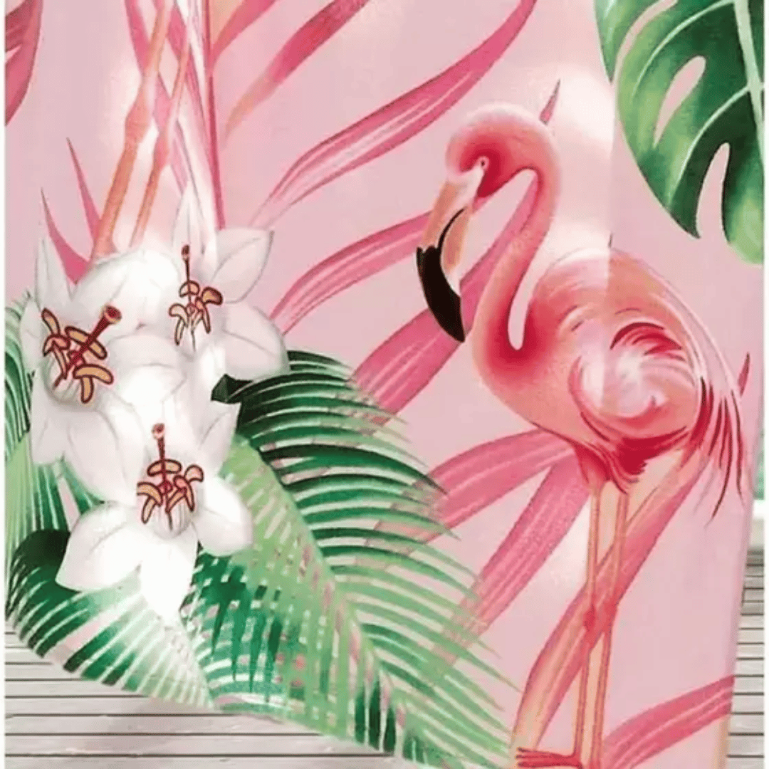 Toalha Praia Flamingos 76cm x 1,52m