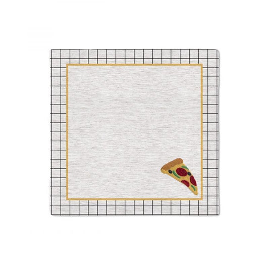 Guardanapo Pizza Com Bordado 40cmx40cm