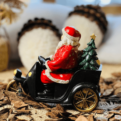 Papai Noel na Moto com Presentes - Decorativo de Resina