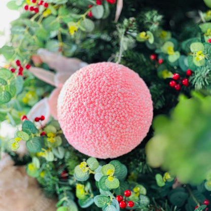 Bola Decorada de Natal Rosa - 20cm