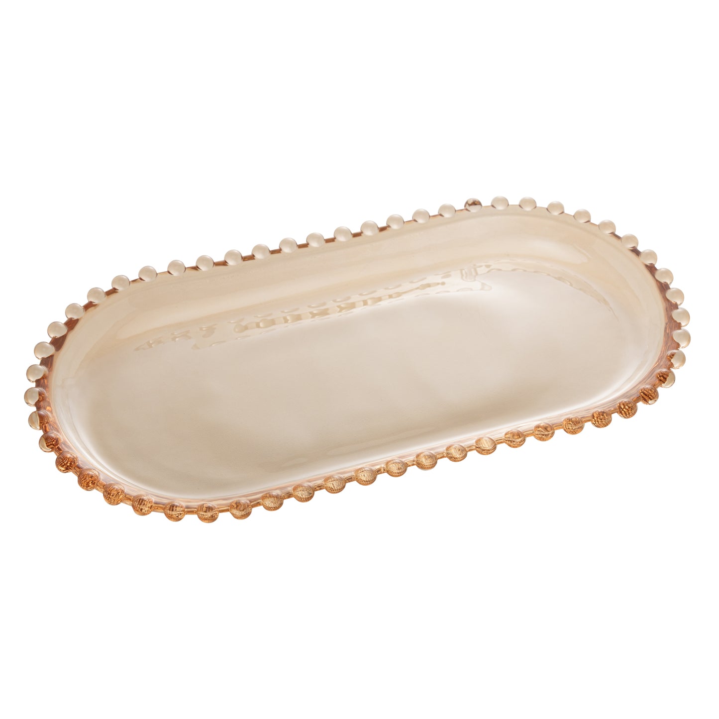 Travessa Cristal de Chumbo Oval Pearl Ambar 30x15x2cm