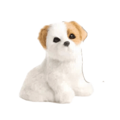 Cachorro Decorativo Branco Com Bege