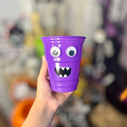 Copo de Plastico Happy Halloween Roxo 10x13cm