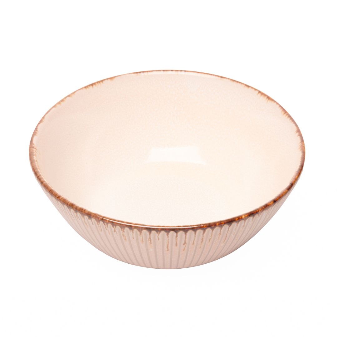 Bowl de Cerãmica Linear - Branco 16x7cm