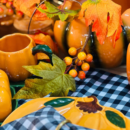 Festão Com Folhas e Bolas - Laranja Halloween