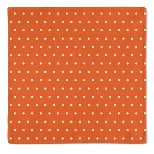 Kit 02 Guardanapos Tricoline Poa Laranja e Branco 43x43cm