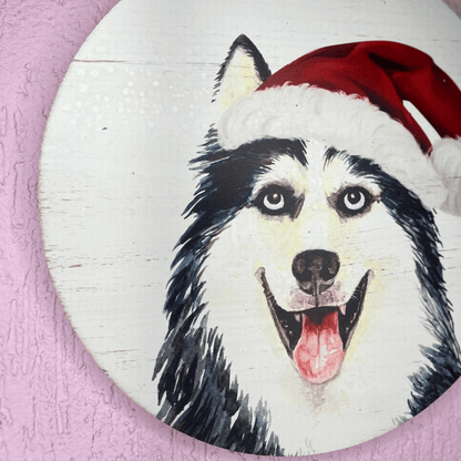 Adorno Pet Decorativo Cachorro Husky 30x30cm