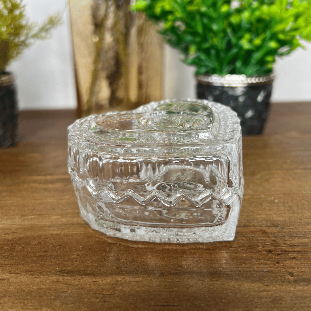 Potiche Decorativo de Cristal de Chumbo Coracao 8x6,5x4cm