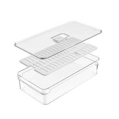 Organizador De Geladeira com Tampa Clear Fresh 30x15x7cm 2,8l