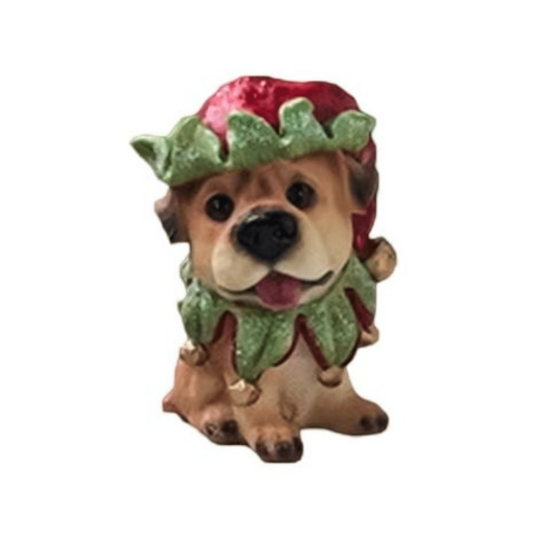 Cachorrinho Com Gorro Decorativo 9x6x6cm