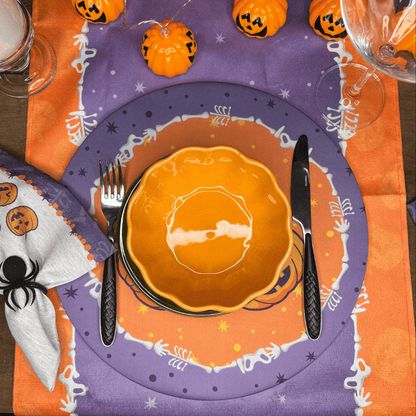 Conjunto 2 Capas para Sousplat Halloween Aboboras Encantadas 35x35cm